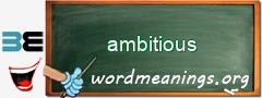 WordMeaning blackboard for ambitious